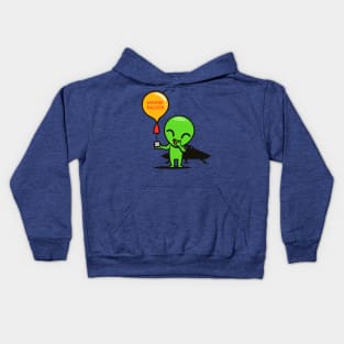 Funny Cute Kawaii Alien Weather Balloon E.T. Cartoon Kids Hoodie